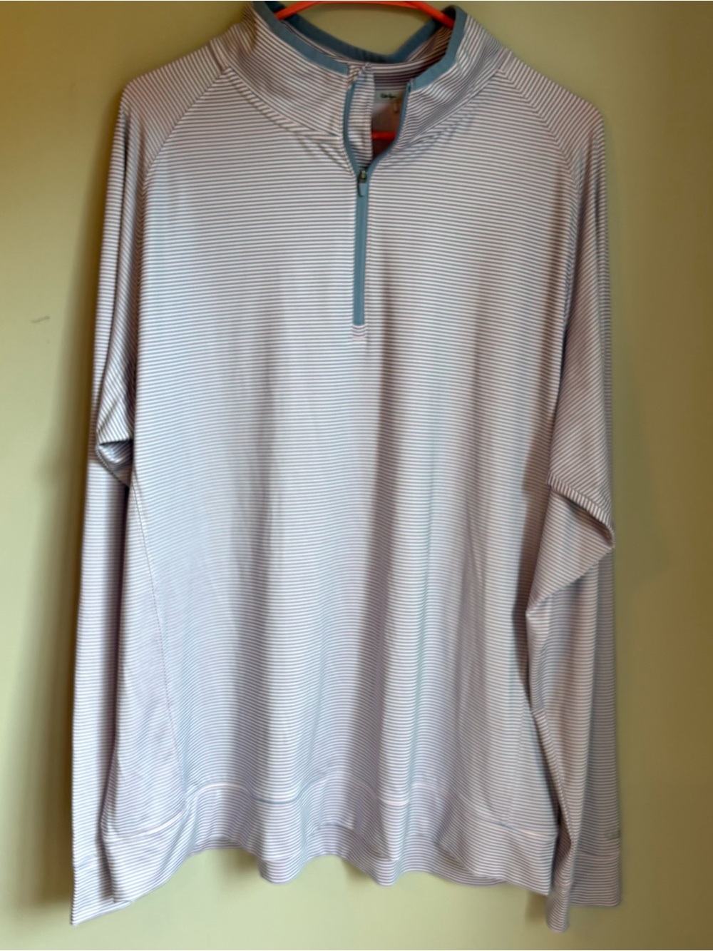 Walter Hagen Pink and Blue Striped Zip-Up Pullover